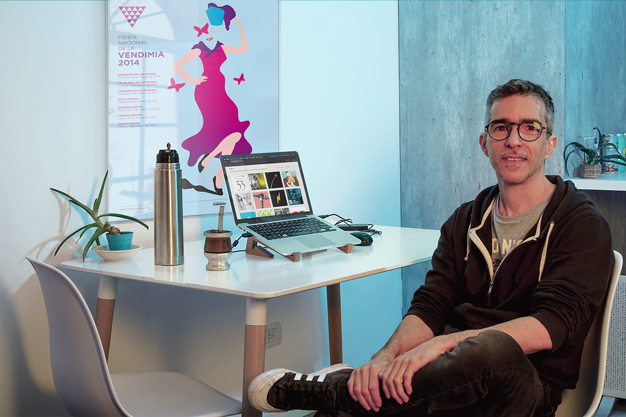 Designer at his desk