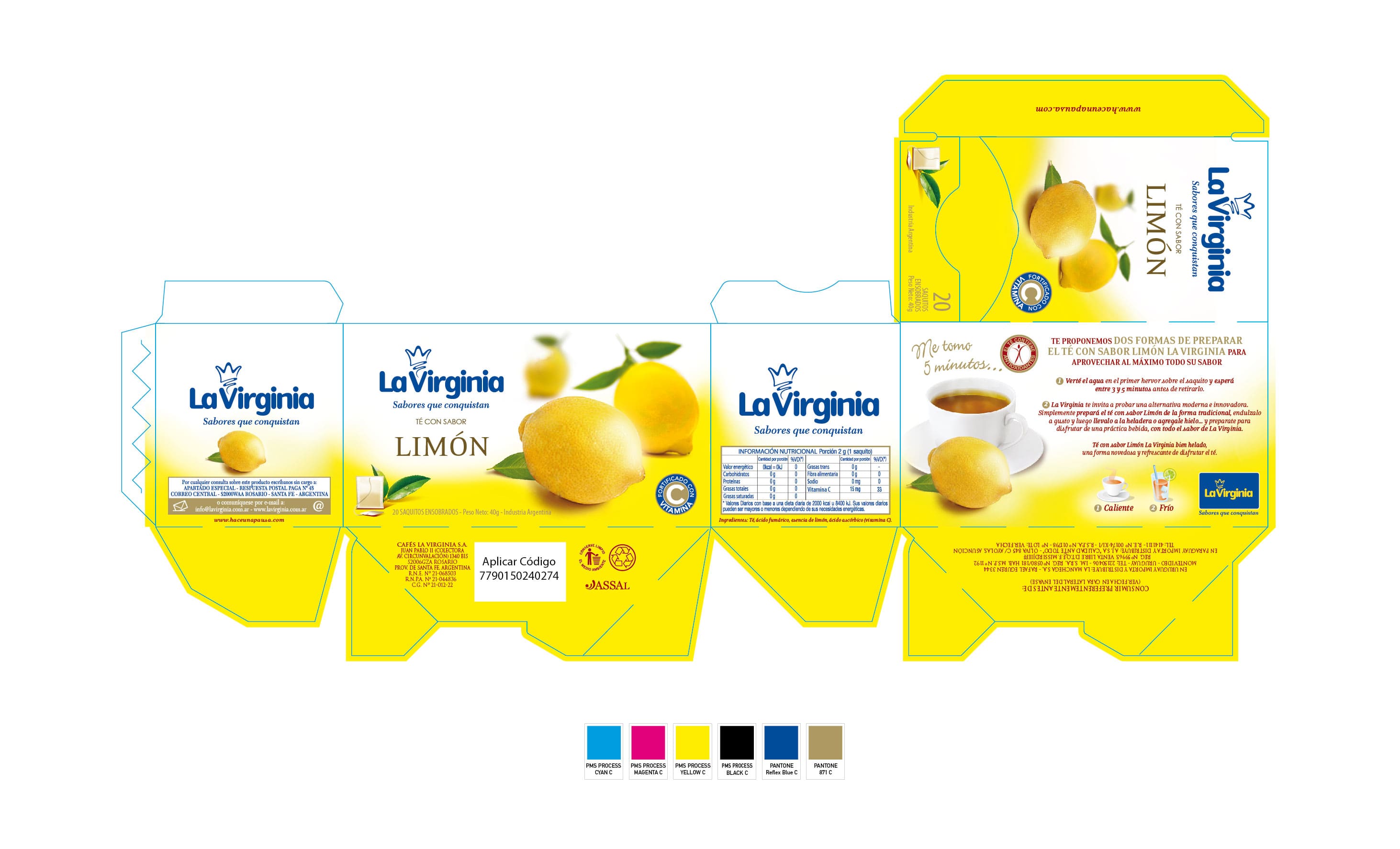 La Virgina Lemon Tea Packaging Dieline