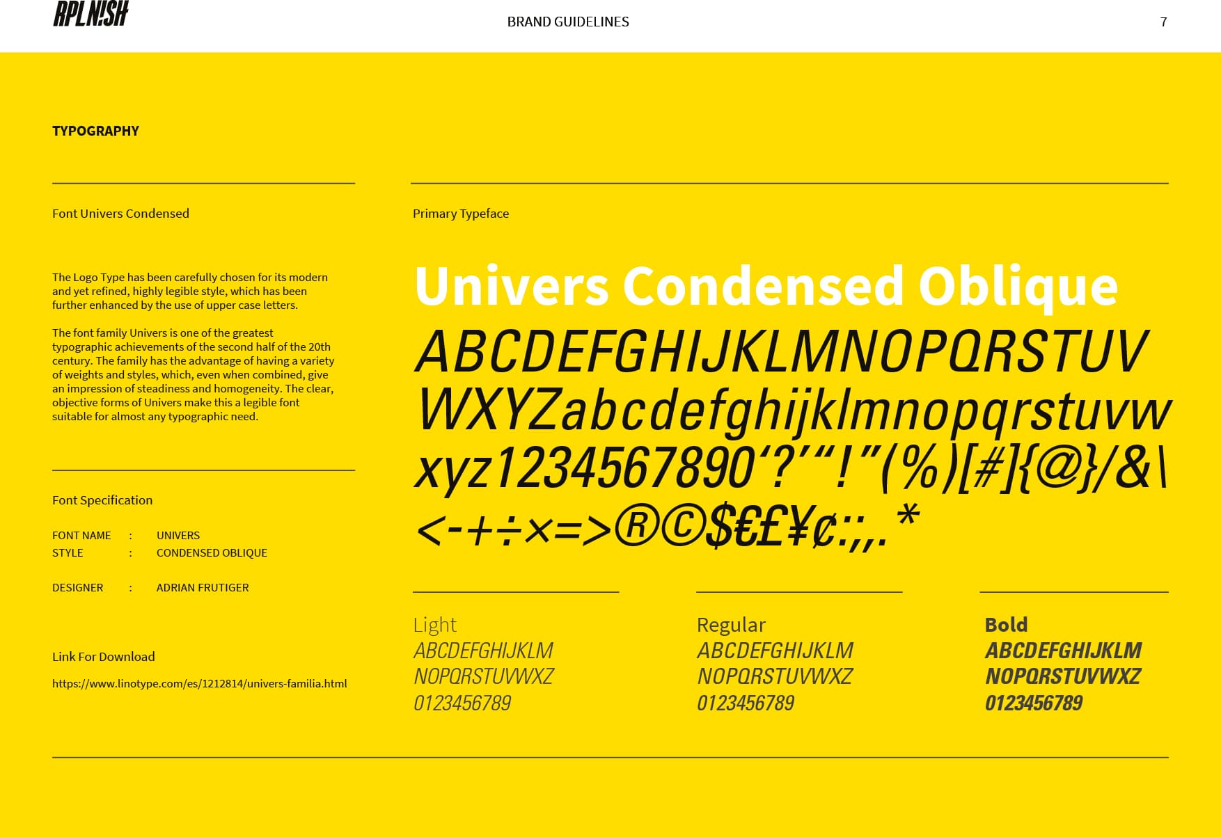 Univers Condensed Oblique